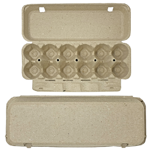 12-Egg Flat Top Egg Cartons - Natural Kraft