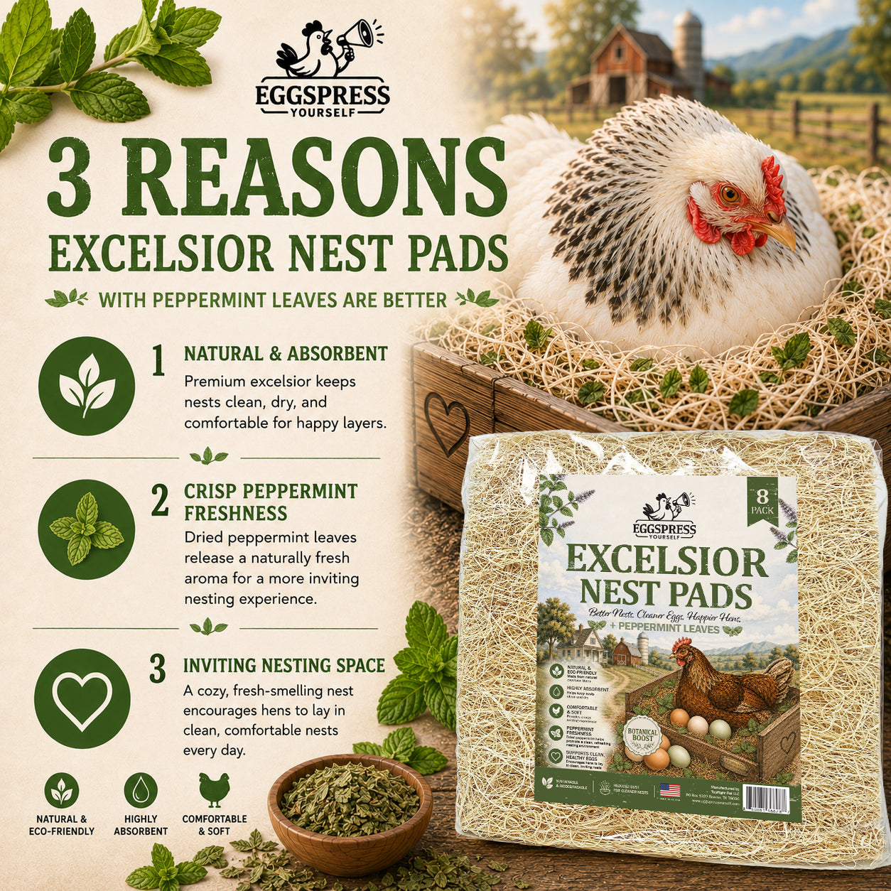 Aspen Nesting Pads with Peppermint