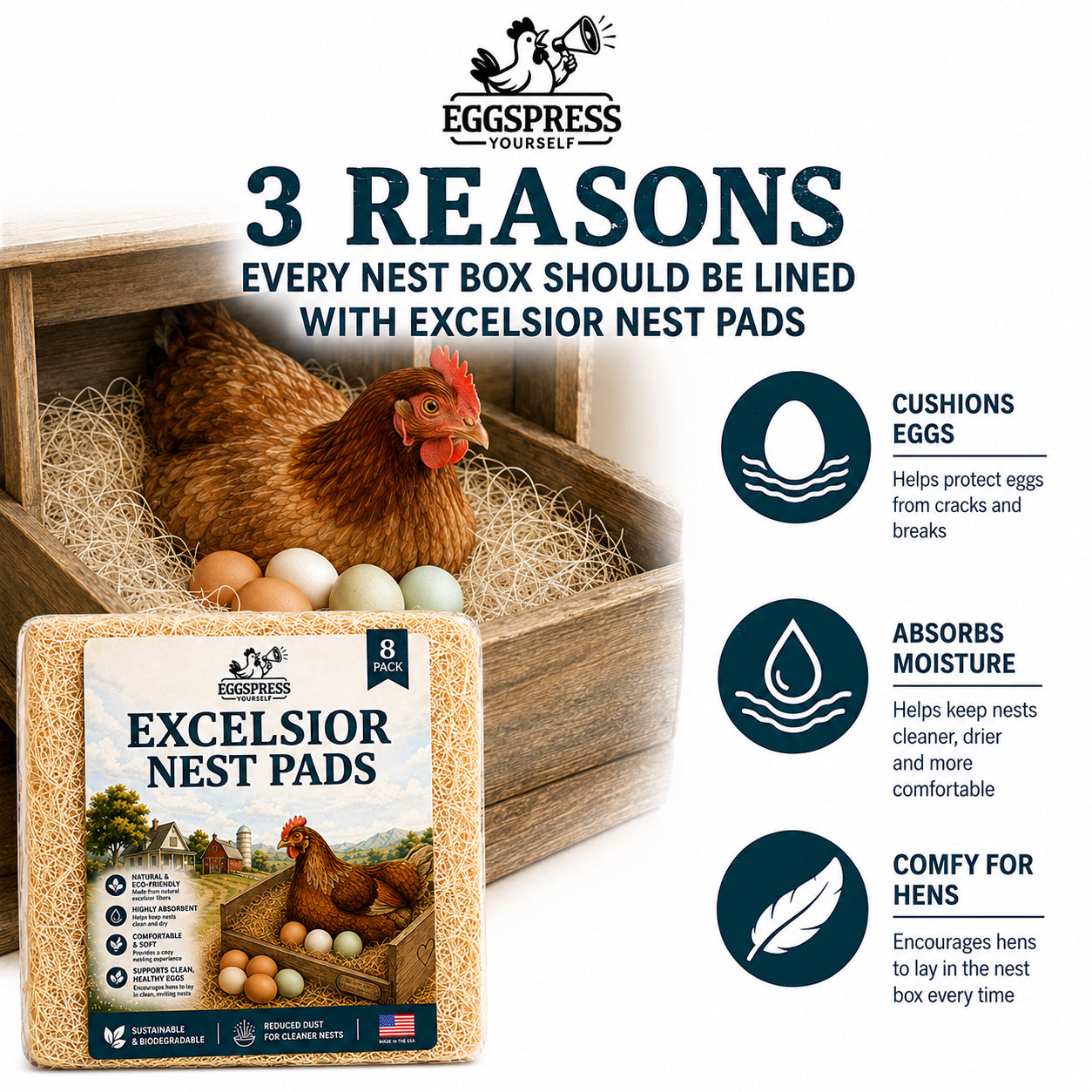 Aspen Nesting Pads – 8 Pack