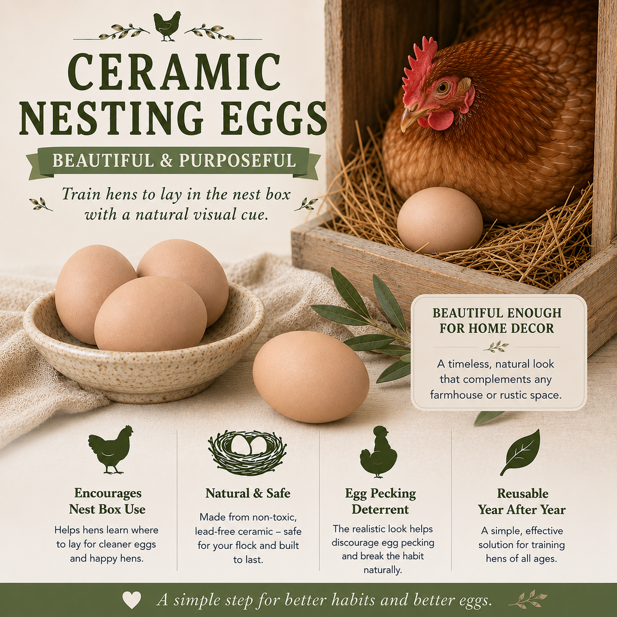 Ceramic Training Eggs (Brown)
