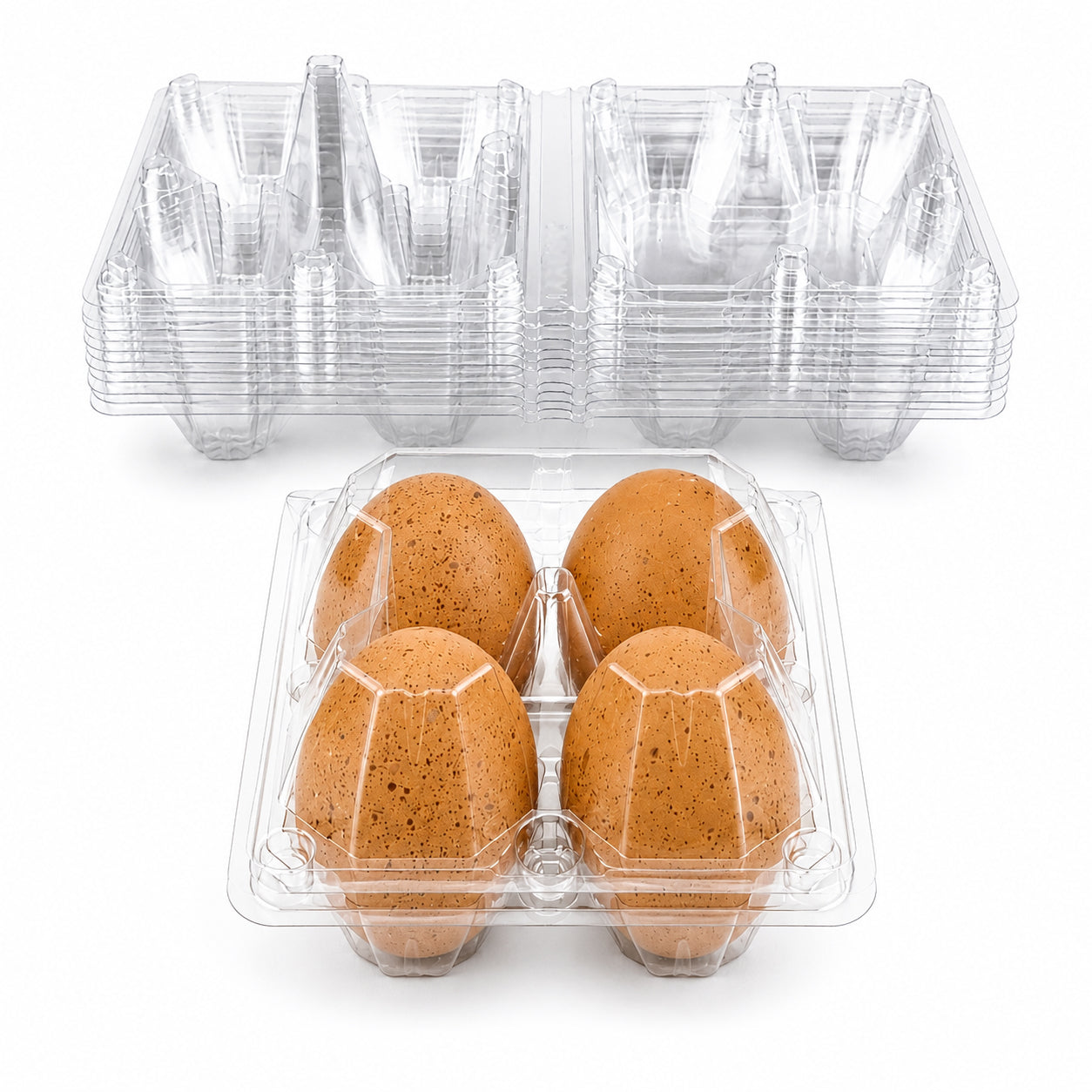 Clear 4-Egg Plastic Cartons
