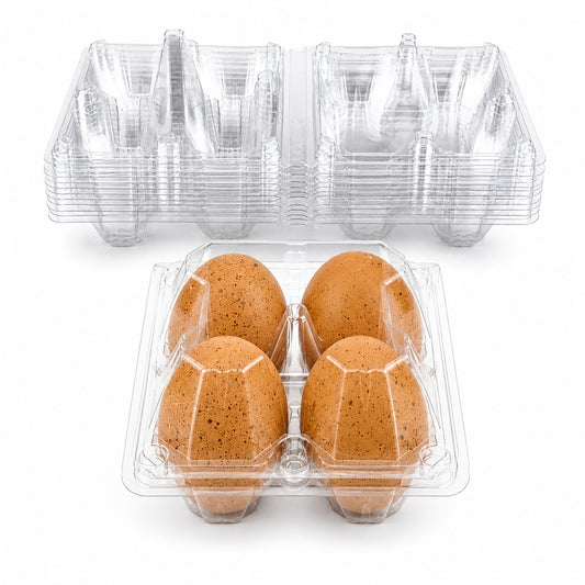 Clear 4-Egg Plastic Cartons