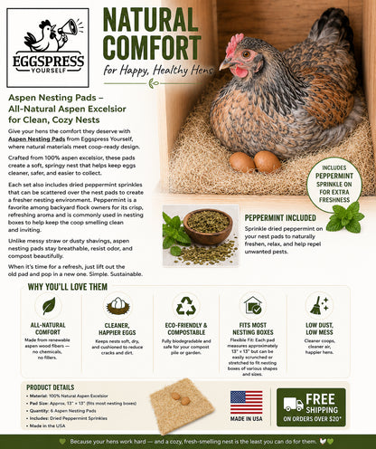 Aspen Nesting Pads with Peppermint – 6 Pack